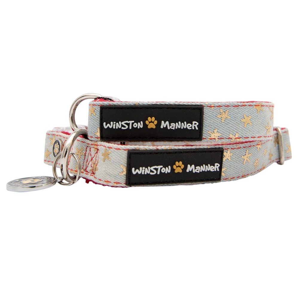 Winston Manner Designer Dog Collar in Starry Night